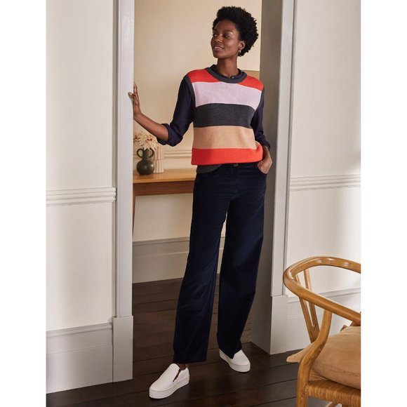 NWT Boden Alexia Wide Leg Corduroy Trouser Pants in Navy Blue, size 6 (US) - Picture 8 of 9